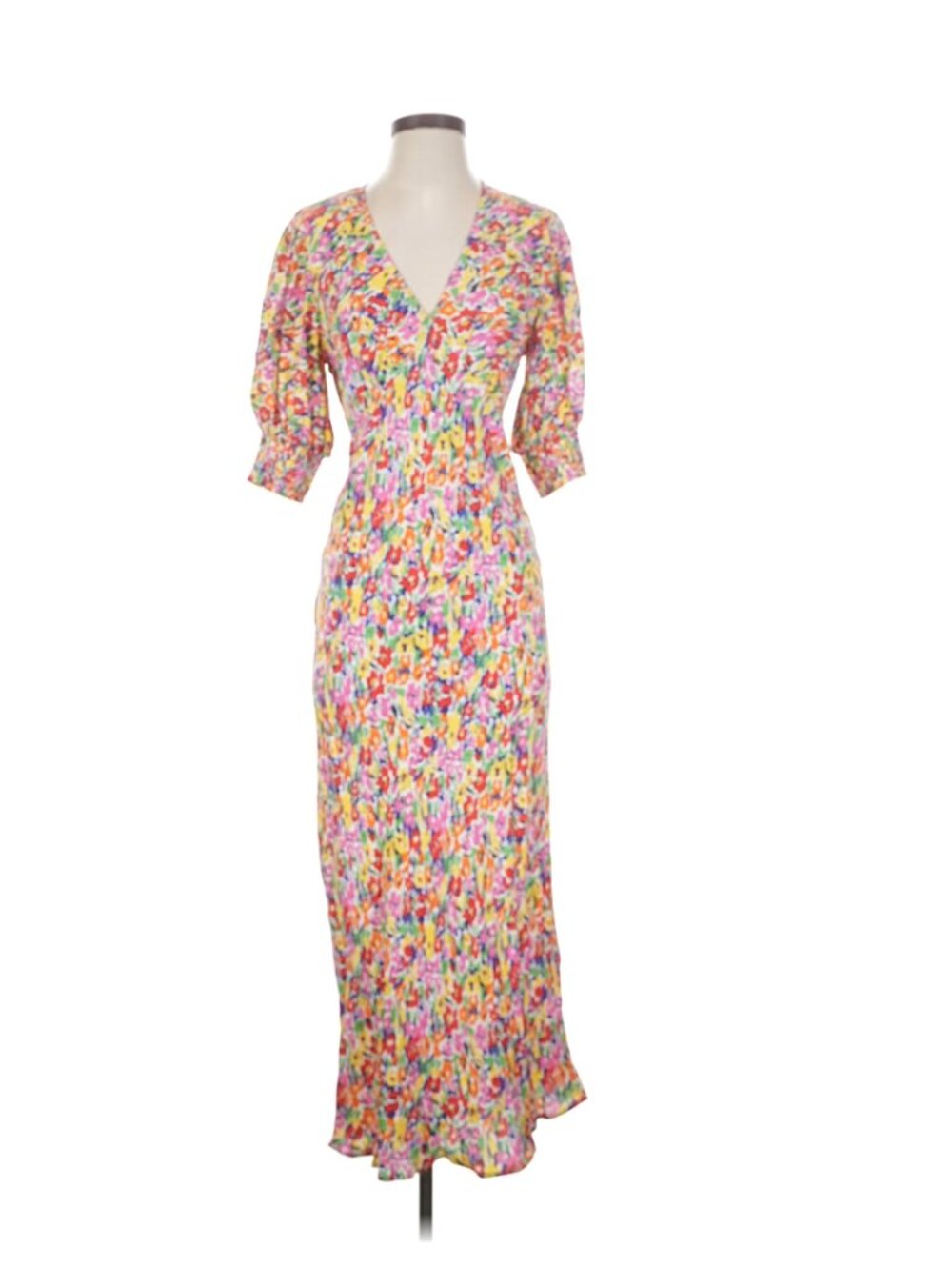 RIXO x Target Floral Puff Sleeve Midi Limited Edition Dress (Size 8)